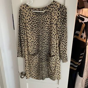 JCrew leopard print shift dress